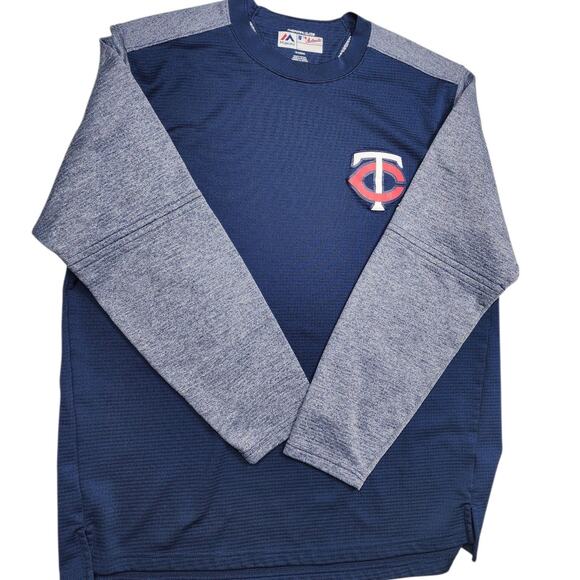 Majestic MLB Minnesota Twins Pullover Shirt Mens XL Long Sleeve Thermabase - Picture 1 of 12